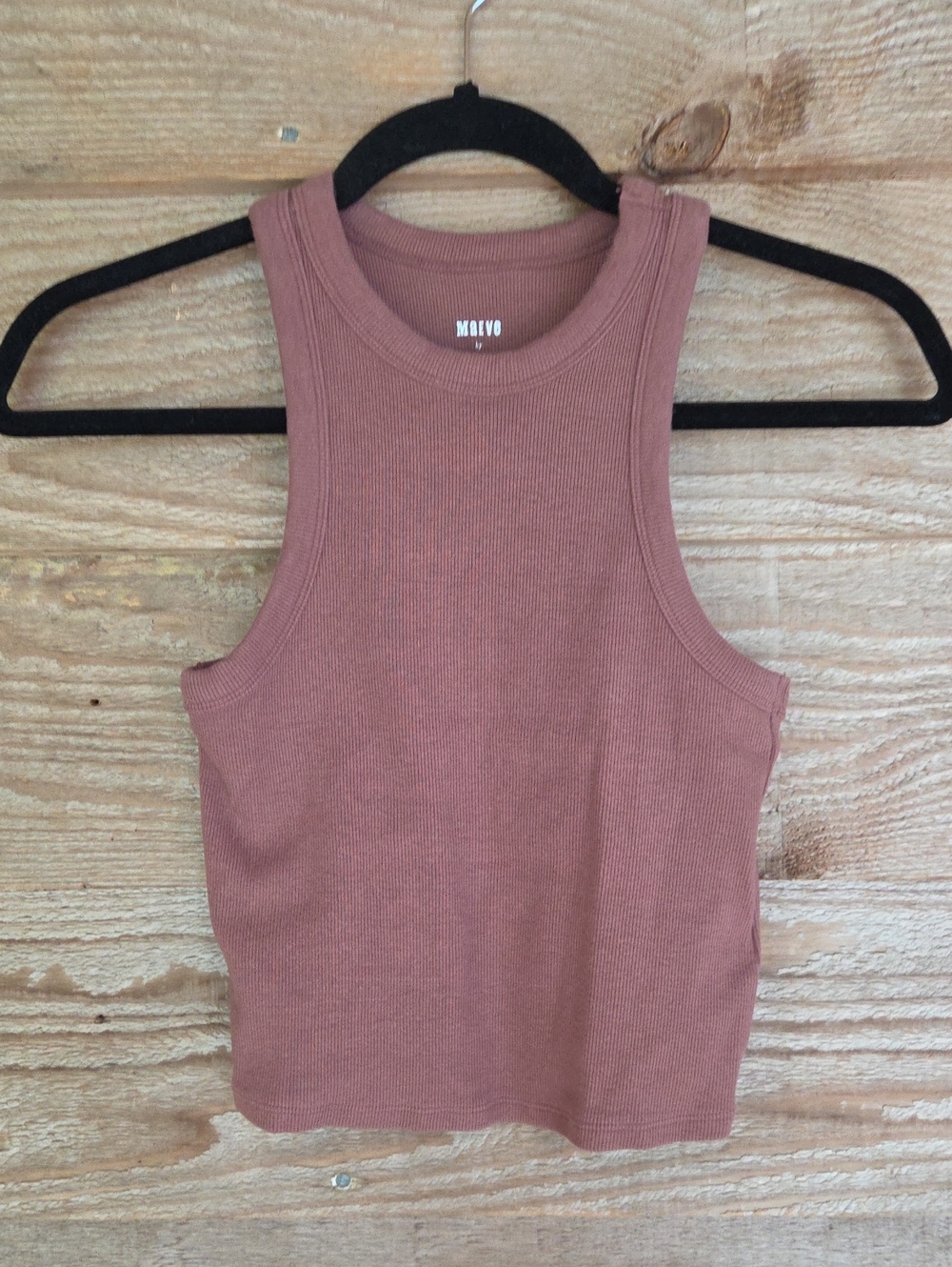 Maeve Size XSmall Ribbed Cropped Tank Top in Light Brown